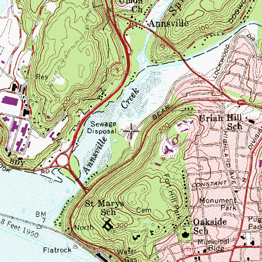 Topographic Map of Peekskill Sanitary Sewer District Wastewater Treatment Plant, NY