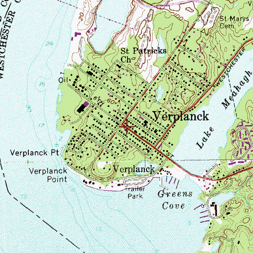 Topographic Map of Verplanck Post Office, NY