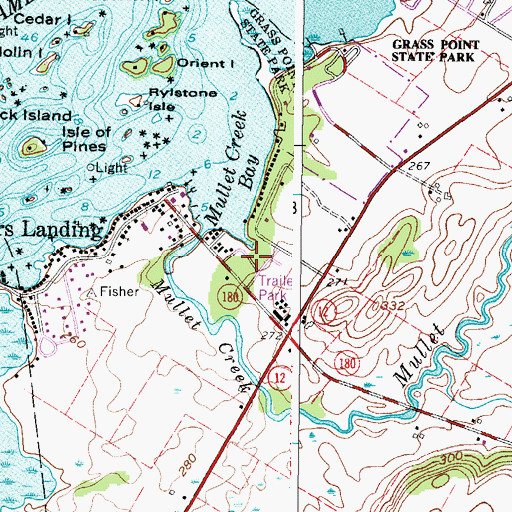 Topographic Map of Shady Bay Mobile Home Park, NY