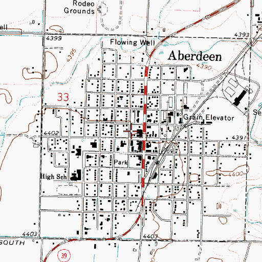 Topographic Map of Aberdeen - Springfield Fire Department, ID