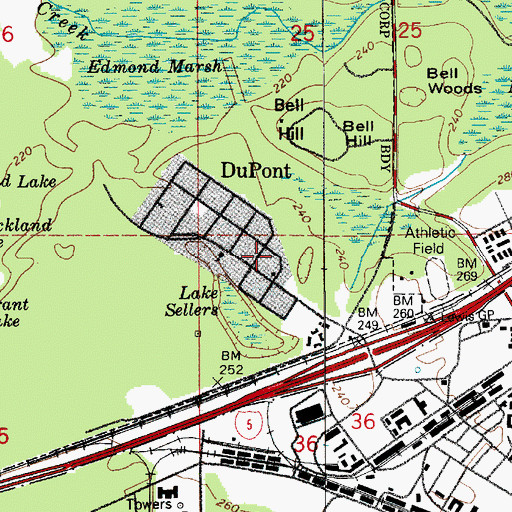 Topographic Map of City of Dupont Fire Department, WA