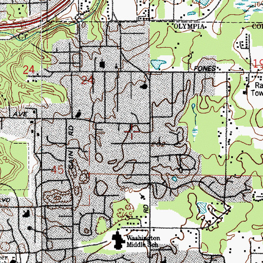 Topographic Map of Olympia Fire Department Station 3, WA