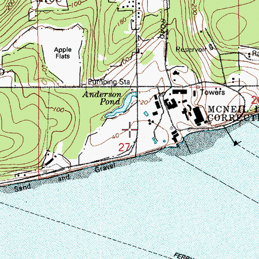 Topographic Map of Mcneil Island Fire Department, WA