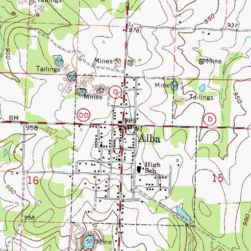 Topographic Map of Tri - Cities Fire Protection District Station 1, MO