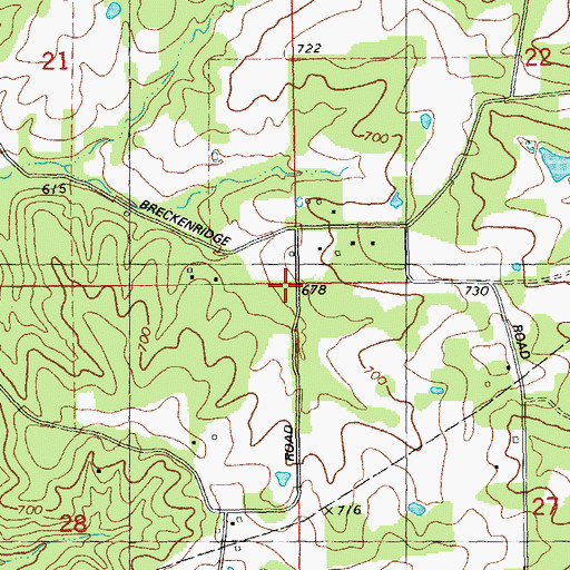 Topographic Map of De Soto Rural Fire Protection District Station 3, MO