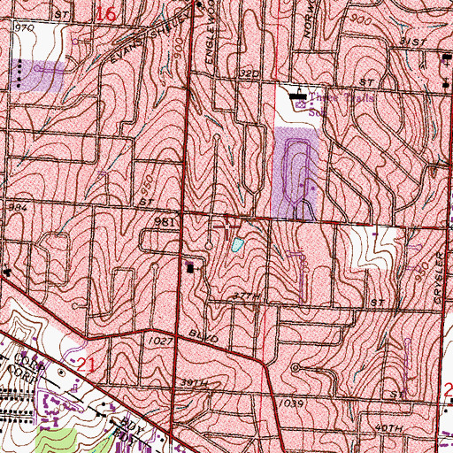 Topographic Map of Independence Fire Department Station 5, MO