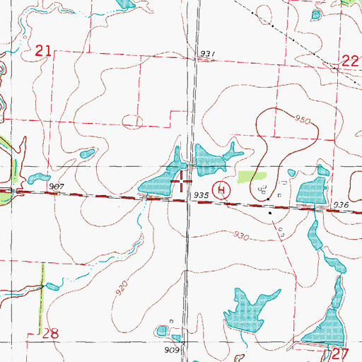 Topographic Map of Asbury Fire Protection District Station 2, MO