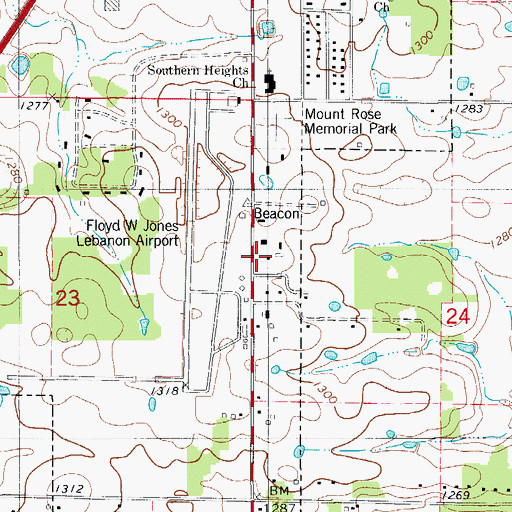 Topographic Map of Department of Conservation Southwest Field Fire Office Lebanon, MO