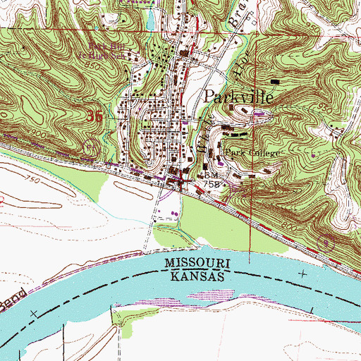 Topographic Map of Southern Platte Fire Protection District Station 1, MO