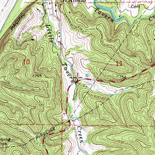 Topographic Map of Boles Fire Protection District Station 4, MO