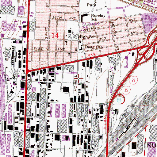 Topographic Map of North Kansas City Fire Marshal, MO