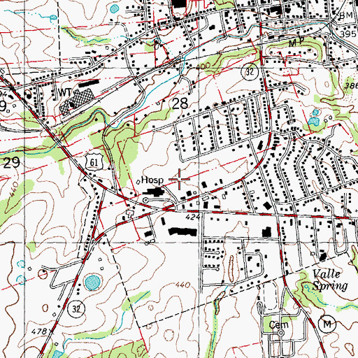 Topographic Map of Sainte Genevieve Fire Department, MO