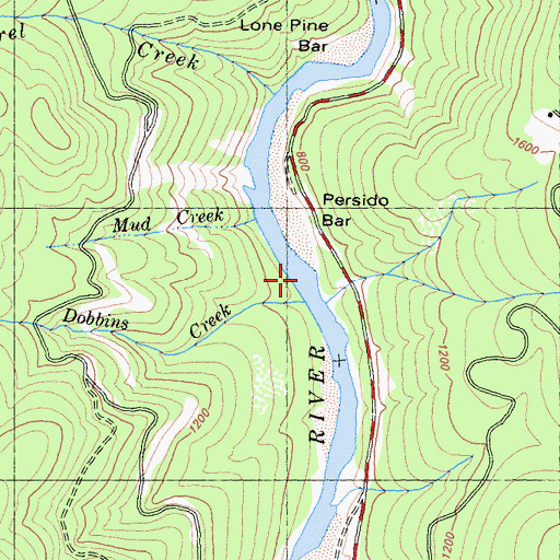 Topographic Map of Kennedy Creek, CA