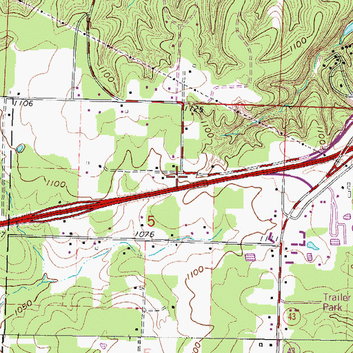 Topographic Map of Redings Mill Fire Protection District Station 5, MO