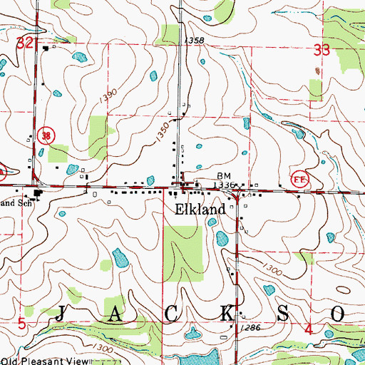 Topographic Map of Elkland Fire Protection District, MO