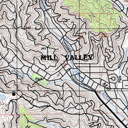 Topographic Map of Mill Valley Fire Department Station 6, CA