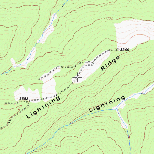 Topographic Map of Lightning Ridge, CA