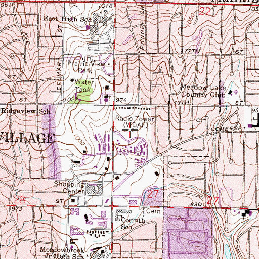 Topographic Map of KCSP - AM (Mission), KS