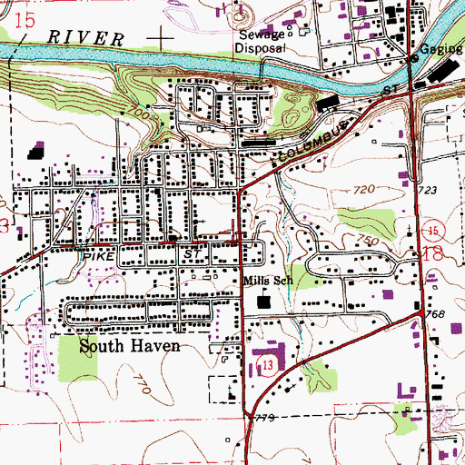 Topographic Map of Wabash Fire Department South Station, IN
