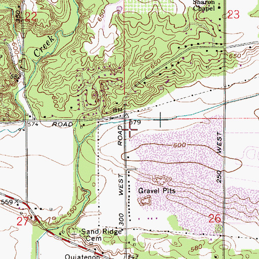 Topographic Map of Wabash Township Volunteer Fire Department Station 2, IN