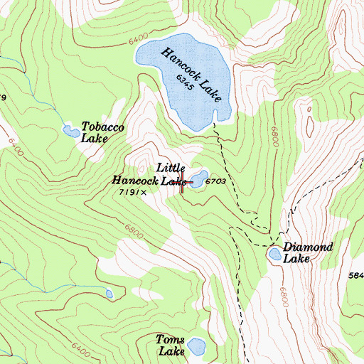 Topographic Map of Little Hancock Lake, CA