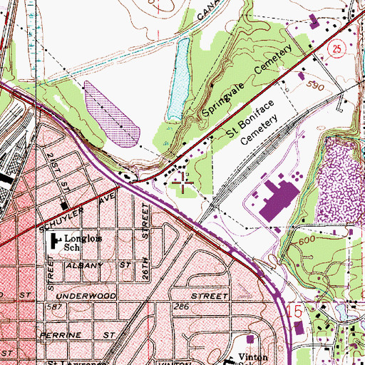 Topographic Map of Lafayette Fire Department Station 6, IN