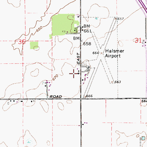 Topographic Map of Lafayette Fire Department Station 9, IN