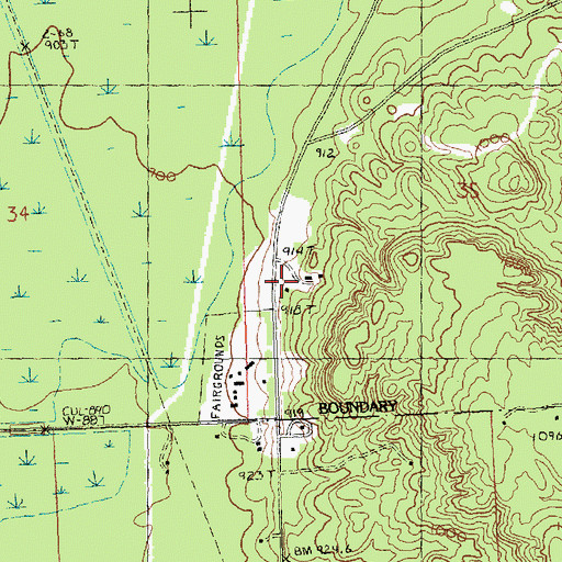 Topographic Map of Michigan Department of Natural Resources Atlanta Forest Area, MI