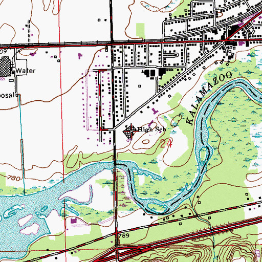Topographic Map of Galesburg-Augusta Primary School, MI