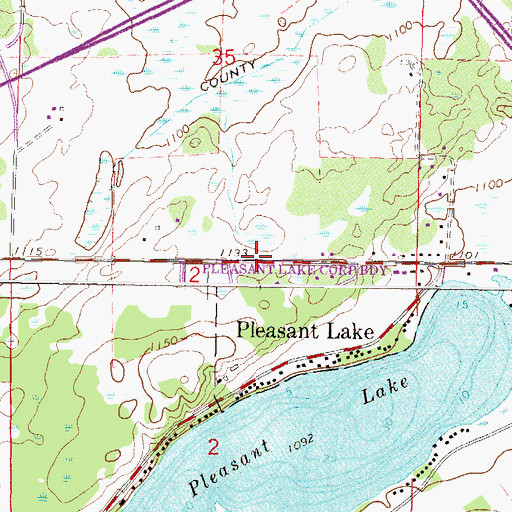 Topographic Map of City of Pleasant Lake (historical), MN