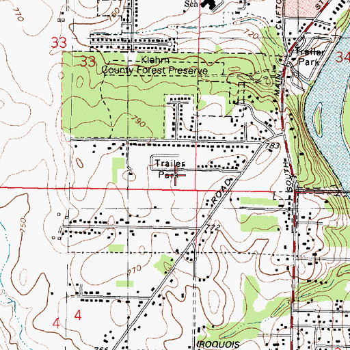 Topographic Map of Clarks Mobile Home Park, IL