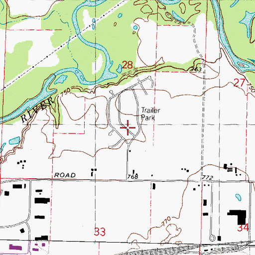 Topographic Map of Greenview Estates, IL