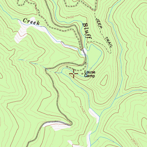 Topographic Map of Louse Camp, CA