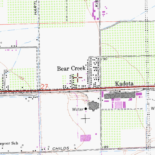 Topographic Map of Bear Creek Census Designated Place, CA