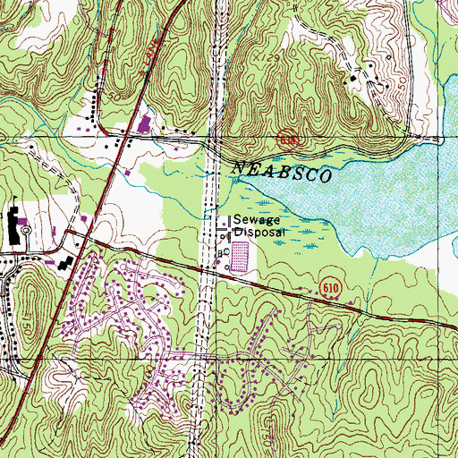 Topographic Map of Neabsco Census Designated Place, VA