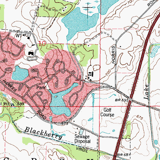 Topographic Map of Prestbury, IL