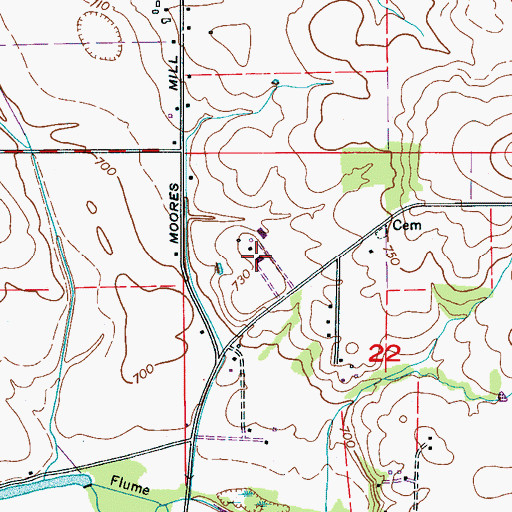 Topographic Map of Pine Lawn Farms, AL