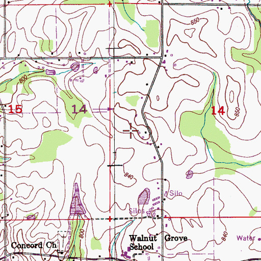 Topographic Map of Brown Farms, AL