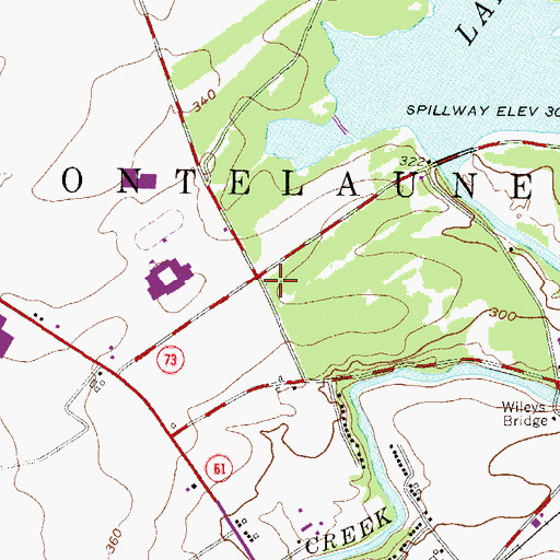 Topographic Map of Ontelaunee Township Municipal Building, PA