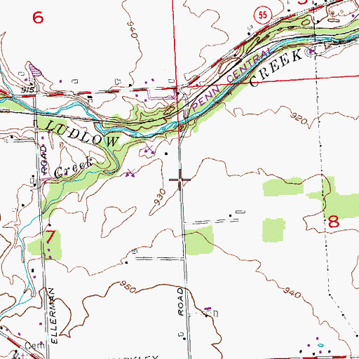 Topographic Map of Ludlow Quarry, OH