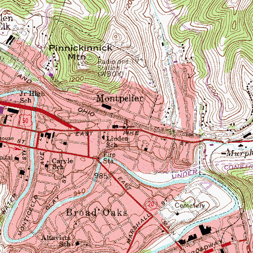 Topographic Map of Madonna Center for Children, WV