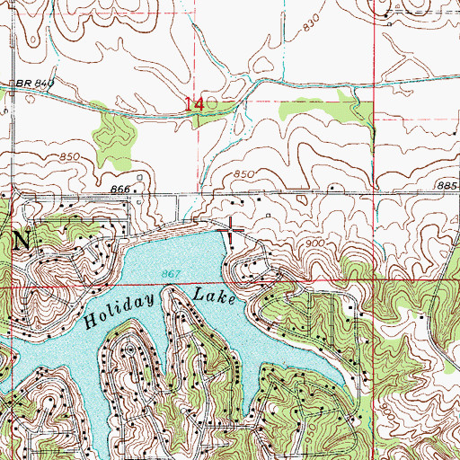 Topographic Map of Holiday Lake, IA