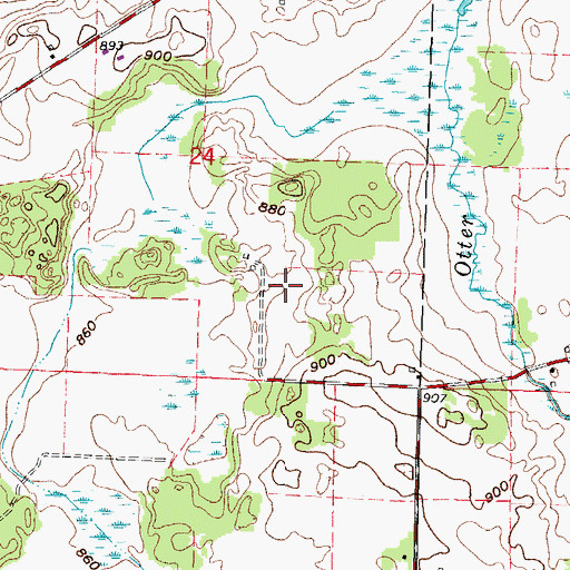 Topographic Map of Bellaire Farms, WI
