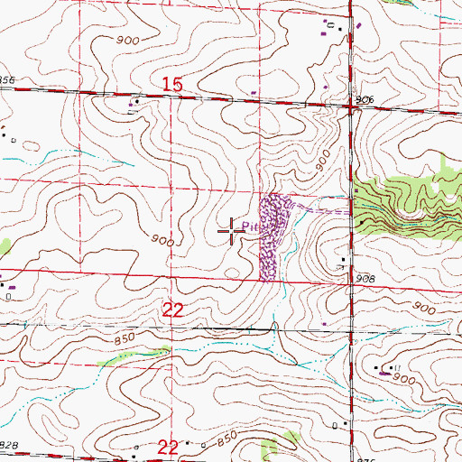 Topographic Map of Bjoin Quarry, WI