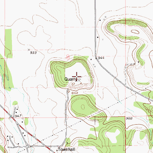 Topographic Map of Marrow Quarry, WI