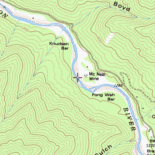Topographic Map of McNeal Mine, CA