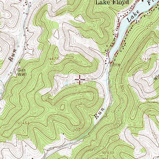 Topographic Map of Lake Floyd Golf Club, WV
