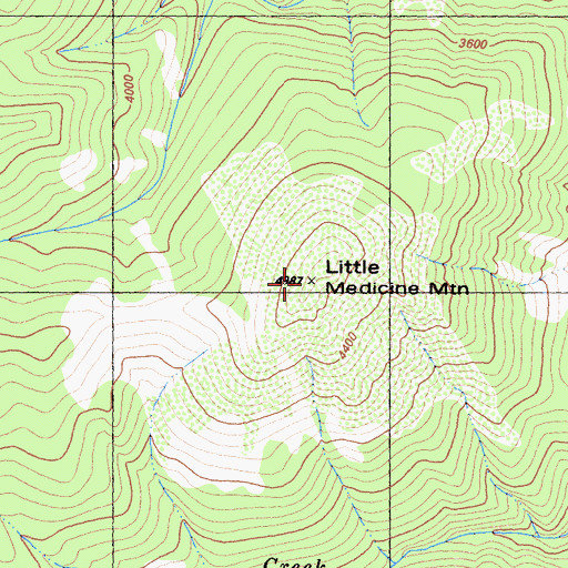 Topographic Map of Little Medicine Mountain, CA