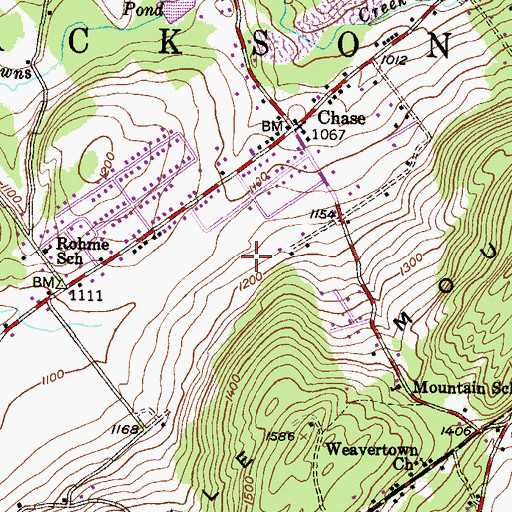 Topographic Map of Chase Census Designated Place, PA