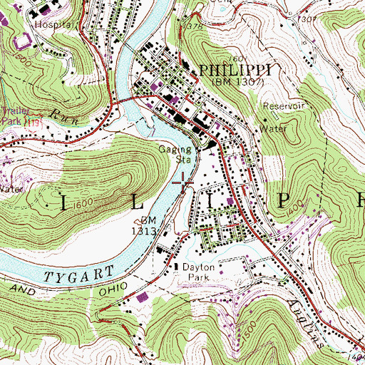 Topographic Map of Rick Everson Bridge, WV